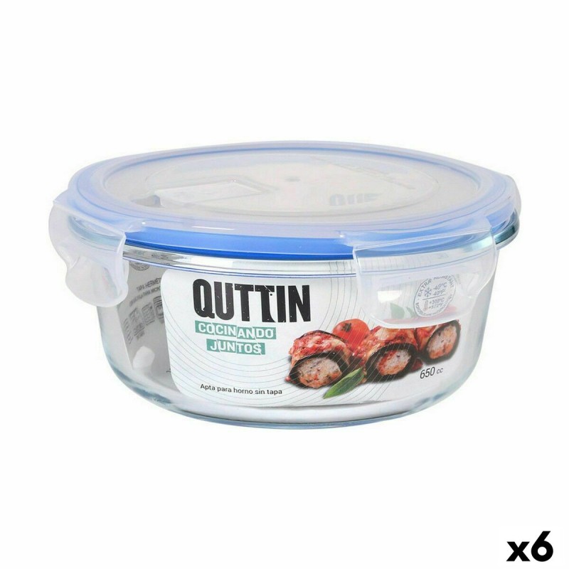 Lunchbox hermetisch Quttin kreisförmig 650 ml ø 15,5 x 7,1 cm (6 Stück)