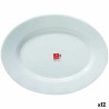 Kochschüssel Bormioli Toledo Weiß Glas Oval 34 x 26,5 x 1,8 cm (12 Stück)