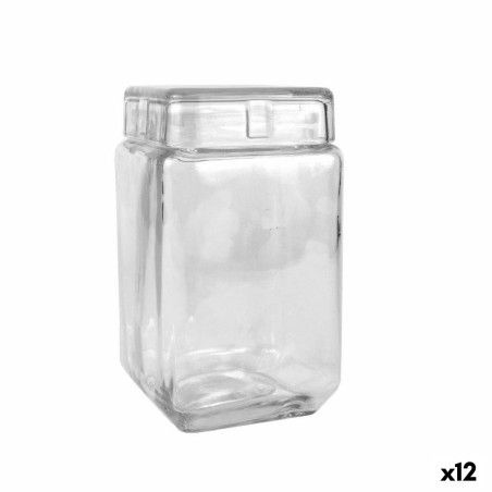 Topf La Mediterránea karriert Glas 1,6 L 11 x 11 x 18,5 cm (12 Stück)