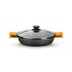 Kasserolle BRA A270545 Schwarz Schwarz/Orange Metall Aluminium (45 cm)