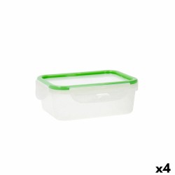 Lunchbox Quid Greenery 1 L Durchsichtig Kunststoff 13 x 18 x 6,8 cm - 1 L (4 Stück) (Pack 4x)