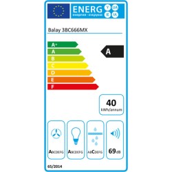 Konventioneller Rauchfang Balay 3BC666MX 570 m3/h 69 dB (A) Grau Stahl