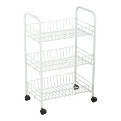 Gemüsewagen Confortime Weiß Metall 3 Regale 40 x 26 x 62 cm (6 Stück)