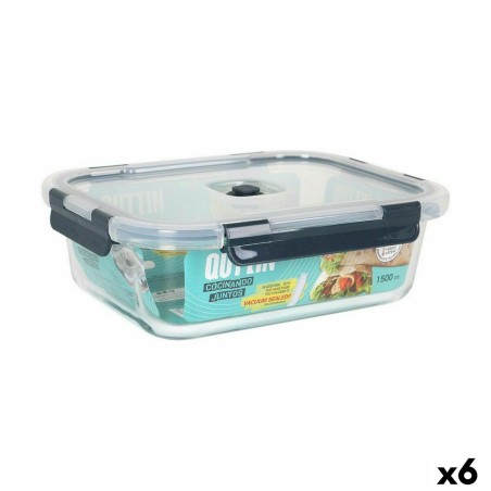 Lunchbox hermetisch Quttin rechteckig 1,5 L 23 x 17,8 x 7,6 cm (6 Stück)