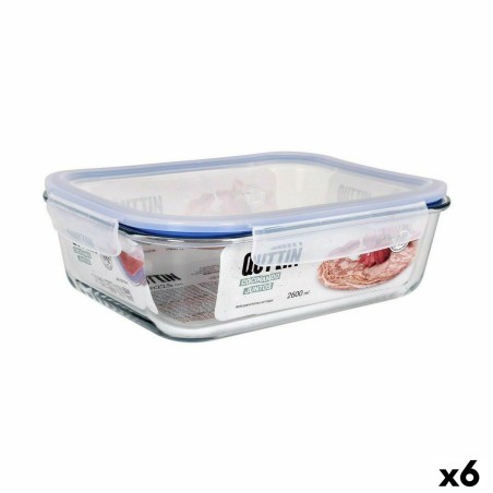 Lunchbox hermetisch Quttin rechteckig 2,6 L (6 Stück)