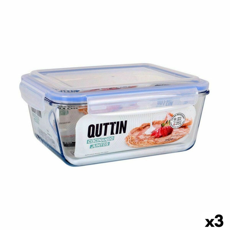 Lunchbox hermetisch Quttin rechteckig 3,5 L (3 Stück)