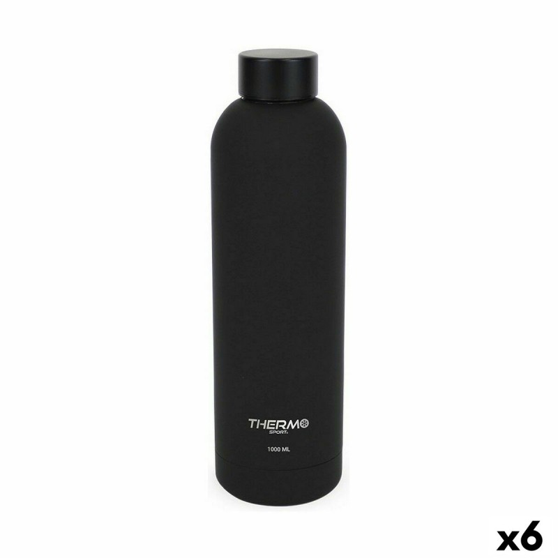 Thermosflasche ThermoSport Soft Touch Schwarz 1 L (6 Stück)