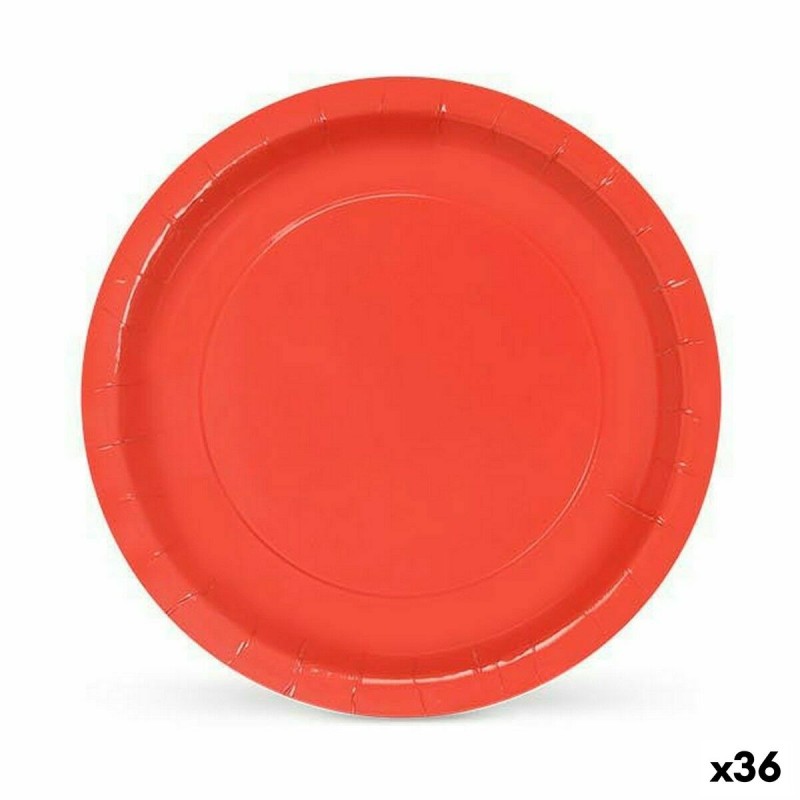 Geschirr-Set Algon Einwegartikel Pappe Rot 10 Stücke 20 x 20 x 1,5 cm (36 Stück)