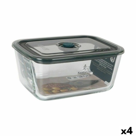 Lunchbox hermetisch Santa Clara Grau 1,5 L rechteckig (4 Stück)