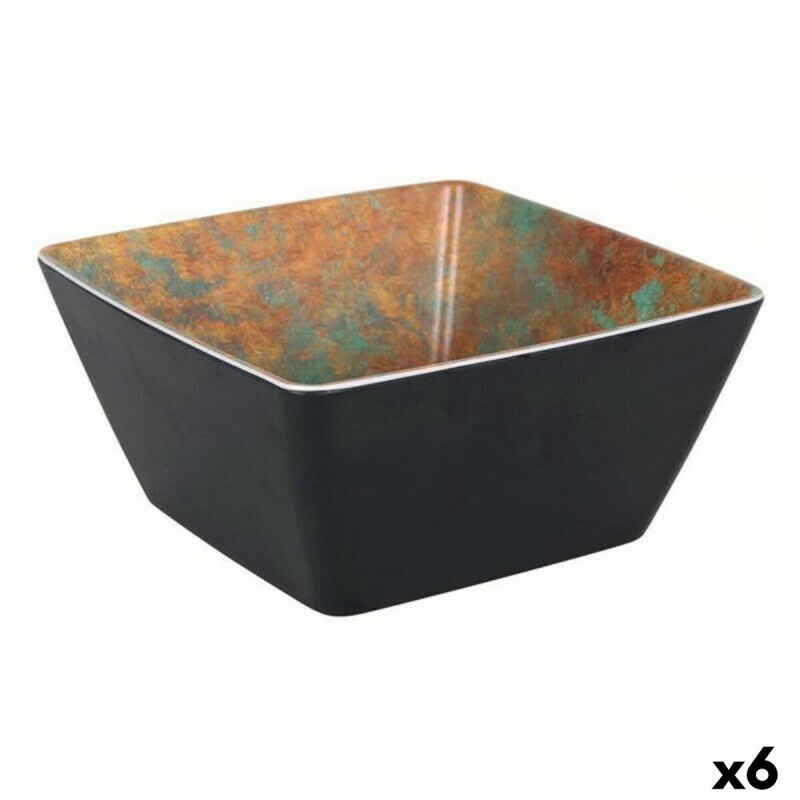 Salatschüssel Viejo Valle Melamine Schwarz 19 x 19 x 9 cm (6 Stück)