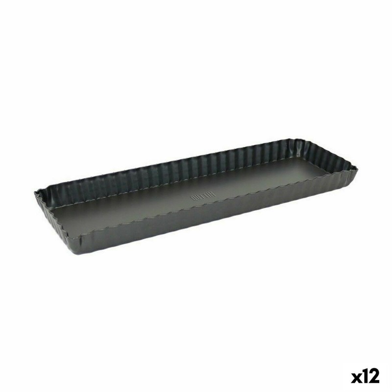 Kuchenspringform Quttin Schwarz Kohlenstoffstahl 35 x 11 x 2,6 cm (12 Stück)