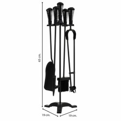 Kaminutensilien Alexandra House Living Schwarz Eisen 19 x 65 x 19 cm