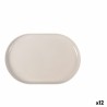 Tablett für Snacks La Mediterránea Ivory Oval 30 x 20 x 2,5 cm (12 Stück)