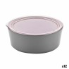 Schüssel Inde mit Deckel Melamine Rosa/Grau (12 Stück)