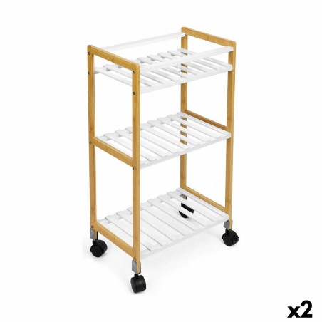 Gemüsewagen Confortime Weiß Bambus 40 x 25 x 70 cm (2 Stück)