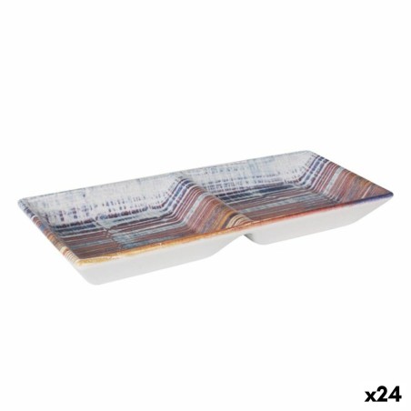 Tablett für Snacks La Mediterránea Boreal 2 Fächer 25 x 11 x 3 cm (24 Stück)