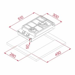 Gasplatte Teka GZC32300XBA 3800W (30 CM)