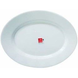 Kochschüssel Bormioli Toledo Weiß Glas Oval 34 x 26,5 x 1,8 cm (12 Stück)