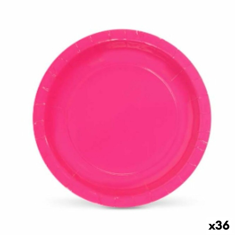 Geschirr-Set Algon Einwegartikel Pappe Pink 20 x 20 x 1,5 cm (36 Stück)