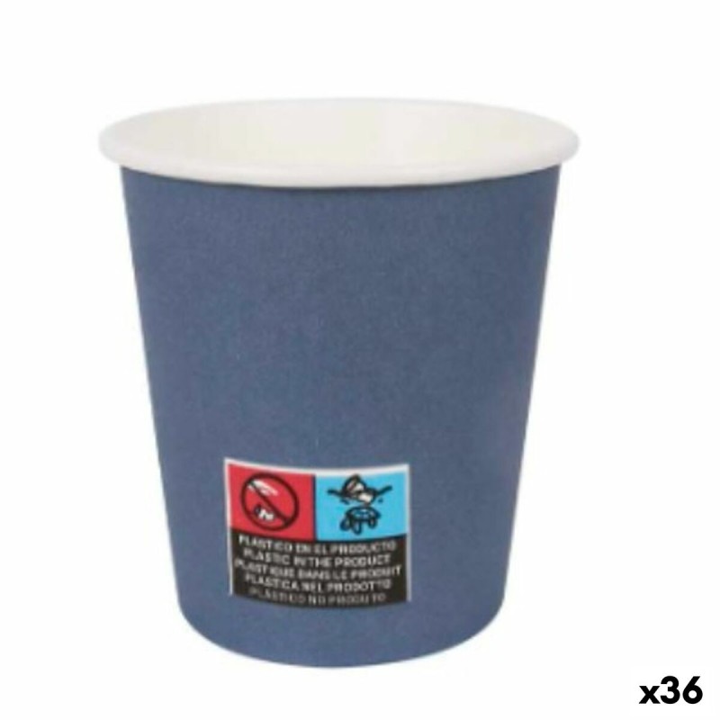 Gläserset Algon Pappe Einwegartikel 200 ml Blau 36 Stück (24 Stücke)