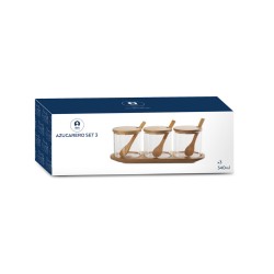 Zuckerdose DKD Home Decor Grundlegend Durchsichtig natürlich Bambus 3 Stücke 8,5 cm 29 x 10 x 10 cm