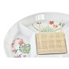 Tablett für Snacks DKD Home Decor Bunt natürlich Bambus Steingut Tropical 23,5 x 23,5 x 7 cm