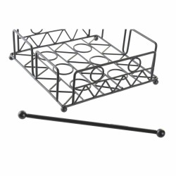 Serviettenring DKD Home Decor Geometrisch Schwarz Metall 18 x 18 x 7 cm