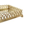 Tablett für Snacks DKD Home Decor 33 x 24 x 6,6 cm Spiegel Silberfarben Gold Harz (2 Stück)