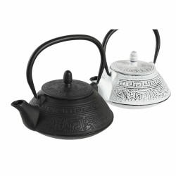 Teekanne DKD Home Decor Schwarz Edelstahl Weiß (2 Stück)