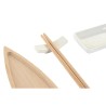 Sushi-Set DKD Home Decor 8 x 5 x 2 cm aus Keramik natürlich Weiß Orientalisch