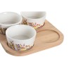 Satz für Appetithäppchen DKD Home Decor 19,7 x 19,7 x 1 cm natürlich Blau Bunt Steingut Cottage Häuser