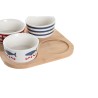 Satz für Appetithäppchen DKD Home Decor 19,7 x 19,7 x 1 cm natürlich Rot Blau Weiß Steingut Mediterraner Häuser