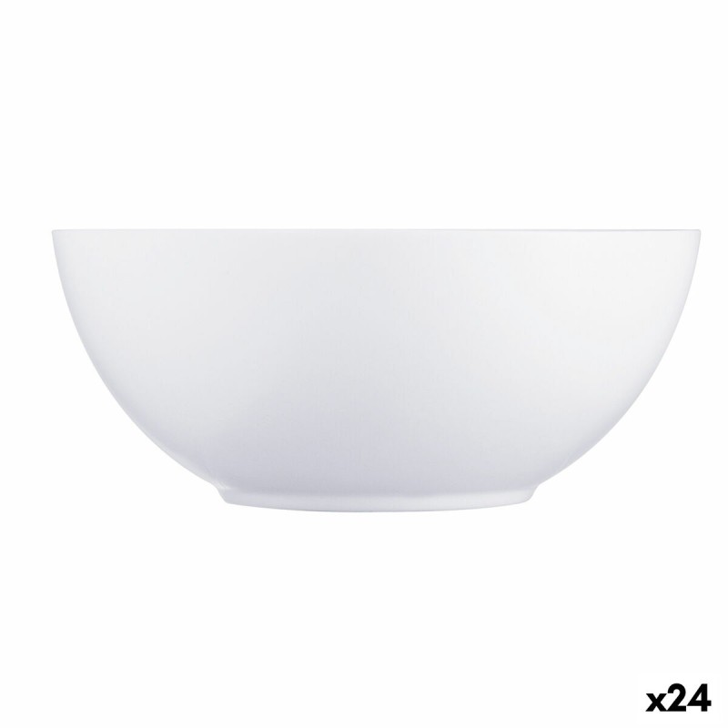 Schale Luminarc Diwali Weiß Glas Ø 18 cm (24 Stück)