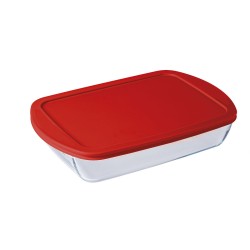 Rechteckige Lunchbox mit Deckel Ô Cuisine Cook&store Ocu Durchsichtig Glas Silikon 4,5 L (4 Stück)