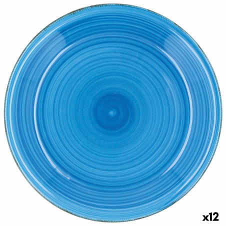 Flacher Teller Quid Vita Azul Blau aus Keramik Ø 27 cm (12 Stück)