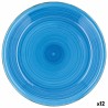 Flacher Teller Quid Vita Azul Blau aus Keramik Ø 27 cm (12 Stück)