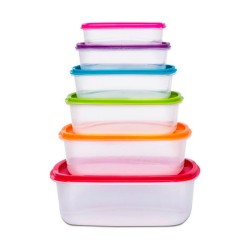 6 Lunchbox-Set 5five Simply Smart Polypropylen 300 ml 225 ml 175 ml 12,5 ml 0,3 g 245 ml Bunt rechteckig