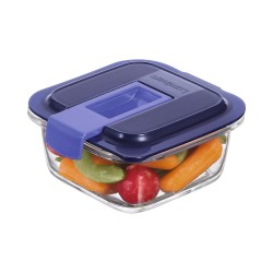 Lunchbox hermetisch Luminarc Easy Box Blau Glas (380 ml) (6 Stück)