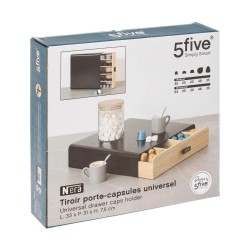 Organizer für Kaffeekapseln 5five Simply Smart Noir Kitchen Schwarz Metall 33 x 31 x 7,5 cm