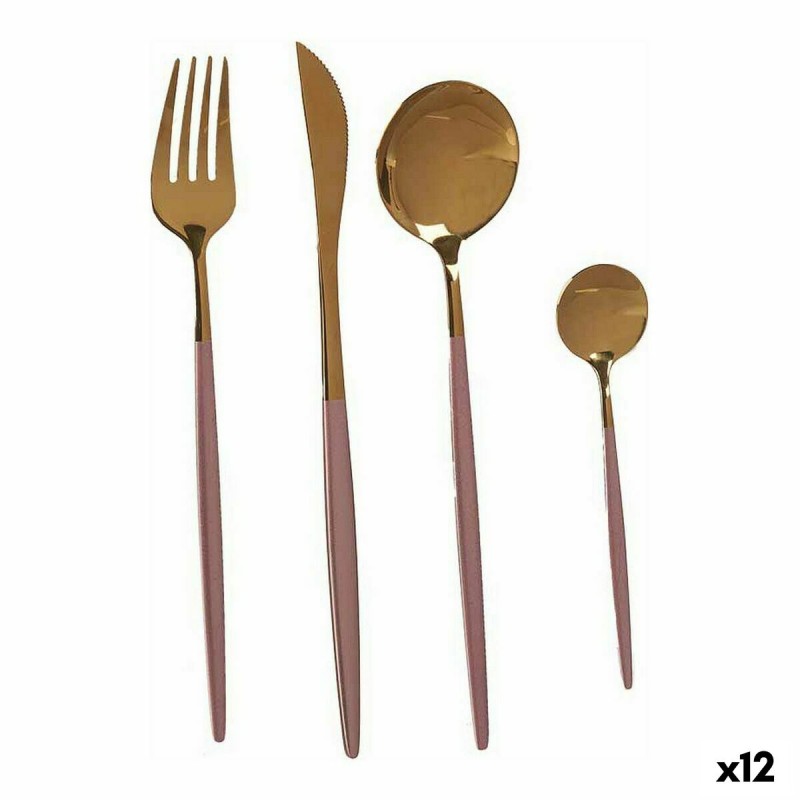 Besteck-Set Rosa Gold Edelstahl (12 Stück)