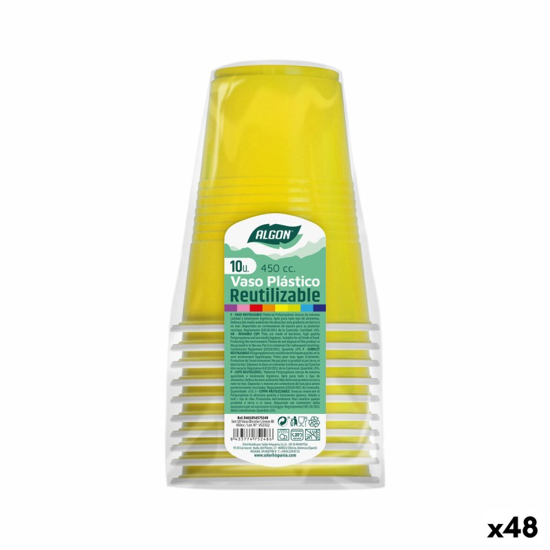 Mehrweg-Gläser-Set Algon Gelb 48 Stück 450 ml (10 Stücke)