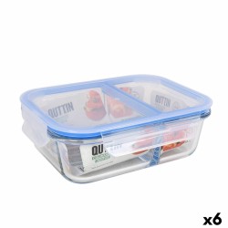 Lunchbox hermetisch Quttin 2 Fächer rechteckig 1 L (6 Stück)