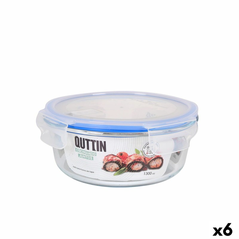 Lunchbox hermetisch Quttin kreisförmig 1,3 L (6 Stück)