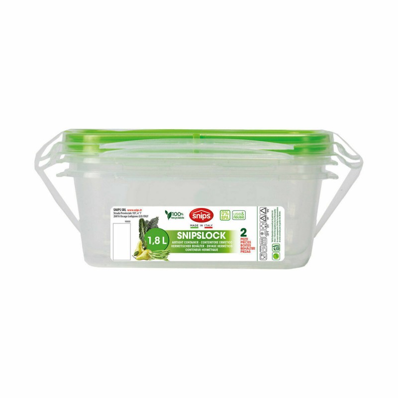 Lunchbox Snips 1,8 L Hermetischer verschluss (2 Stück)