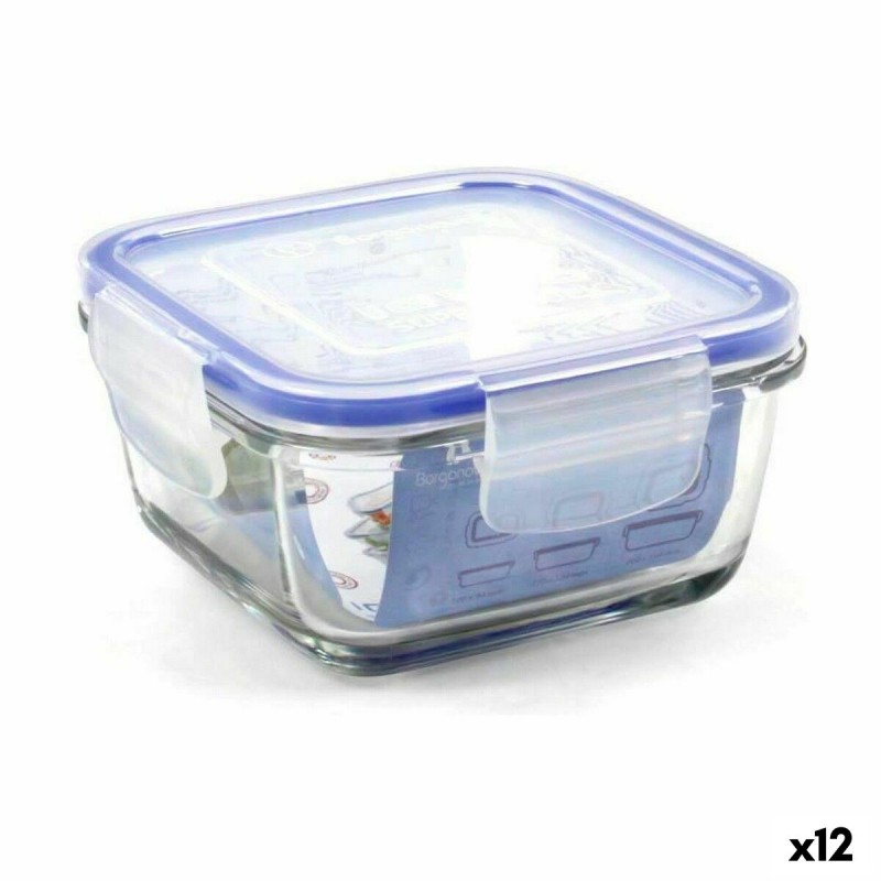 Lunchbox hermetisch Borgonovo Superblock karriert 12 x 12 x 6 cm (12 Stück)