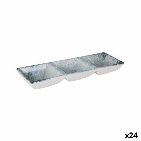 Tablett für Snacks La Mediterránea Dalian 3 Fächer 26 x 8,5 x 3,3 cm (24 Stück)