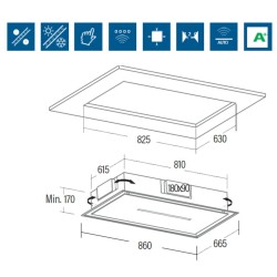 Konventioneller Rauchfang Cata BENNU SLIM 900X Silberfarben Stahl