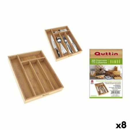 Besteckkasten Quttin Bambus 34 x 26 x 4 cm (8 Stück)