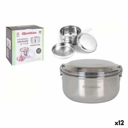 Runde Lunchbox mit Deckel Quttin Edelstahl Stahl 17 cm (12 Stück) (Ø 17 cm)