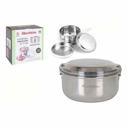 Runde Lunchbox mit Deckel Quttin Edelstahl Stahl 17 cm (12 Stück) (Ø 17 cm)